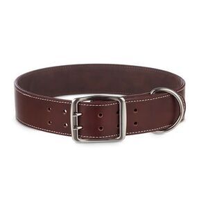 Bond & Co XXL Genuine Leather Dog Collar 27-32 Brown Large Breed 90-140 Lbs